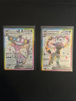 Pokemon TCG | Espeon EX 175 and Umbreon EX 176 | S&V Black Star Promo Pair - Image 1