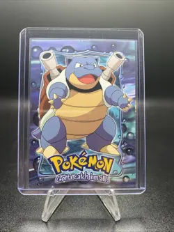 1999 Pokemon Topps #09 Blastoise Blue Logo E9 of 12 Vintage - Image 1