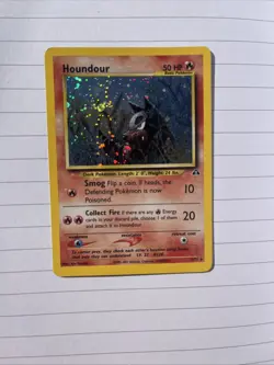 Houndour Pokemon Neo Discovery 5/75 Holographic Pokemon TCG 2001 - Image 1