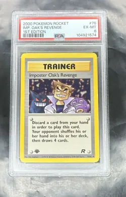 2000 Pokemon Imposter Oak's Revenge - 1st Ed - Team Rocket - 76/82 - PSA 6 - Image 1