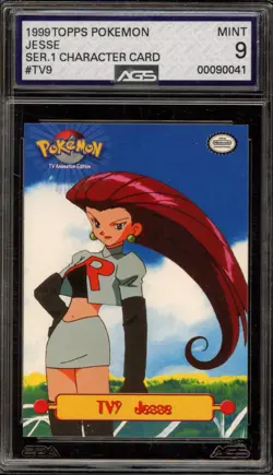 Pokemon Topps Jesse Series 1 Character Card #TV9 AGS 9 Mint - Image 1