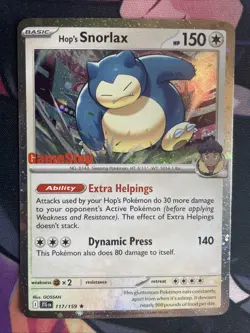 Pokemon TCG Hop's Snorlax Stamped Promo Card 117/159 GameStop Holo NM - Image 1