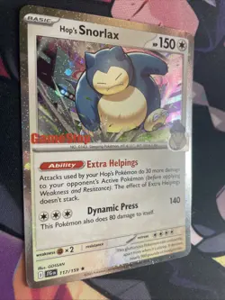 Pokemon TCG Hop's Snorlax Stamped Promo Card 117/159 GameStop Holo NM - Image 2