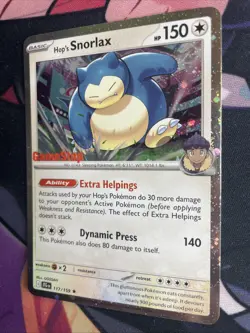 Pokemon TCG Hop's Snorlax Stamped Promo Card 117/159 GameStop Holo NM - Image 3