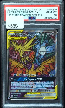 Moltres & Zapdos & Articuno GX SM210 PSA 10 Gem Mint Promo Pokemon Card #302 - Image 1