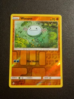 REVERSE HOLO Pokemon TCG Sun & Moon Unbroken Bonds Card Wooper 96/214 - Image 1