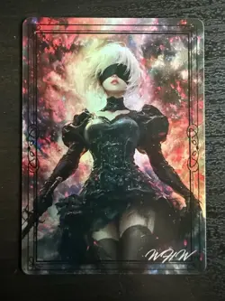 Custom Trading Card 2B Nier Automata Galaxy Goddess Waifu Anime Holo Foil - Image 1