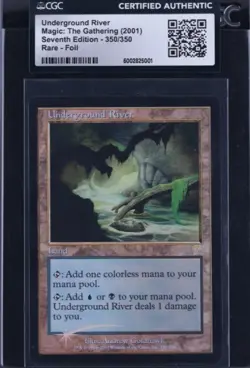 2001 MTG Underground River 350 Core Set: 7th Edition Foil Rare Light Play - Image 1
