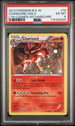 2013 POKEMON B&W LEGEND TREASURES COSMOS-MEGA CHARIZARD #19 CHARIZARD-HOLO PSA 6 - Image 1