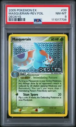 2005 POKEMON EX DEOXYS #39 MASQUERAIN-REVERSE FOIL PSA 8 - Image 1