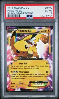 2015 POKEMON XY BLACK STAR PROMOS #XY84 PIKACHU EX PSA 6 - Image 1