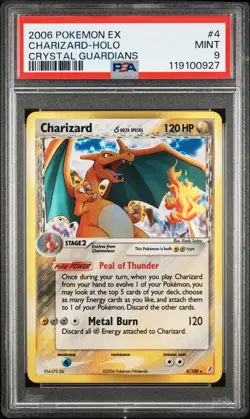 2006 POKEMON EX CRYSTAL GUARDIANS #4 CHARIZARD-HOLO PSA 9 - Image 1