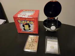 Pokemon 1999 Mewtwo 23K Gold Plated Card Burger King Box Pokeball COA Near Mint - Image 2
