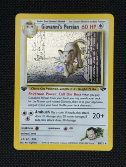 1st Edition Giovanni's Persian 11/132 Gym Challenge Holo Rare Pokemon Card NM/LP - Image 3