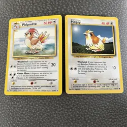 Pidgeotto 22/102 (NM) Pidgey 57/102 (LP) Base Set Pokemon Cards - Image 1