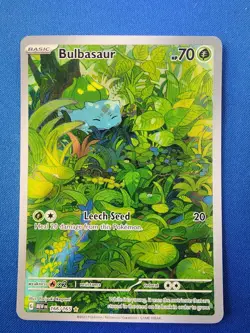 Pokemon TCG Bulbasaur Scarlet Violet-151 Holo Card 166/165 Illustration Rare - Image 1