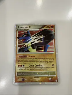 Pokemon TCG Lucario LV.X Holofoil Card Mysterious Treasures 122/123 - Image 1