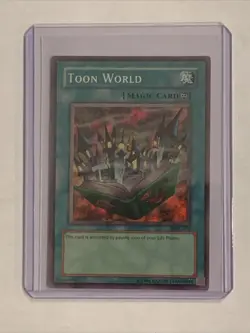 Yu-Gi-Oh TCG Toon World MRL-076 Unlimited Super Rare Card Played MP-LP HOLO - Image 1
