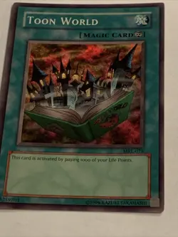 Yu-Gi-Oh TCG Toon World MRL-076 Unlimited Super Rare Card Played MP-LP HOLO - Image 3