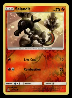 Salandit 25/156 Reverse Holo S&M Ultra Prism Pokemon Card - Image 1
