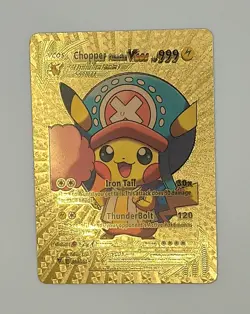 PIKACHU POKEMON CHOPPER ONE PIECE OP PIKA CARTE CARD HOLO PRISM MANGA ANIME 9/55 - Image 1