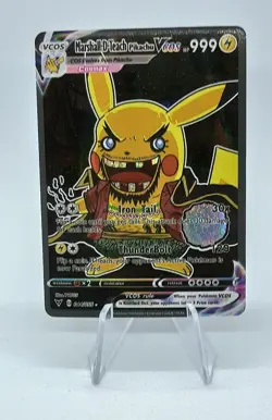 PIKACHU POKEMON MARSHALL ONE PIECE PIKA CARTE CARD PRISM HOLO FLASH MANGA 44/55 - Image 1