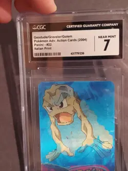 Geodude/Graveler/Golem Panini Advanced Action Pokemon Card #22 CGC 7 -Lenticular - Image 3