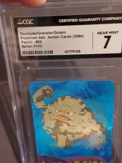 Geodude/Graveler/Golem Panini Advanced Action Pokemon Card #22 CGC 7 -Lenticular - Image 4