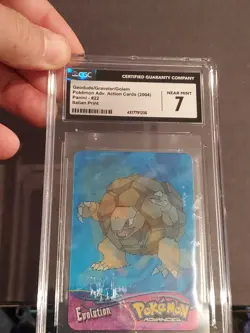 Geodude/Graveler/Golem Panini Advanced Action Pokemon Card #22 CGC 7 -Lenticular - Image 5