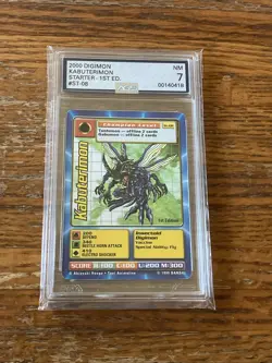Digimon Cards - Digi-Battle 1st Edition Kabuterimon ST-08 Graded AGS 7 NM - Image 1
