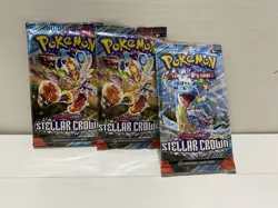Pokemon Scarlet & Violet Stellar Crown Booster Pack 10 cards Lot Of 3 Boosters - Image 1