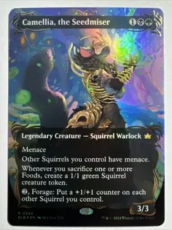 ​​1x MTG Camellia, the Seedmiser (Borderless) (Raised Foil), Near Mint Foil​ - Image 1