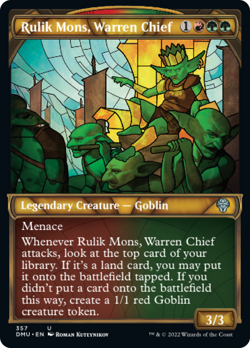 Textured FOIL RULIK MONS, WARREN CHIEF mtg NM Dominaria United 1 Unc - Image 1
