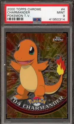 Pokemon Topps Chrome Charmander #04 PSA 9 Mint - Image 1