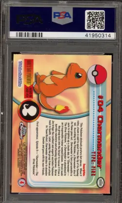 Pokemon Topps Chrome Charmander #04 PSA 9 Mint - Image 2