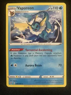 Vaporeon 030/185 Vivid Voltage Non Holo Rare Pokemon Card NM/M - Image 1