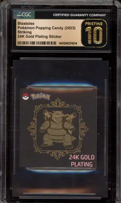 Pokemon Blastoise Pop. Candy Striking 24k Gold Plating SCRATCHED CGC 10 Pristine - Image 1