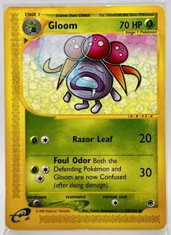 Gloom 78/165 Pokemon Card Expedition 2002 E-Reader MP Crease - Image 1