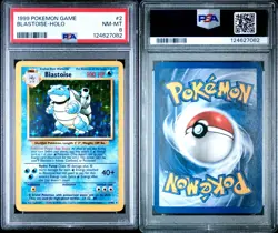 1999 POKEMON BASE SET UNLIMITED #2 BLASTOISE-HOLO PSA 8 - Image 2