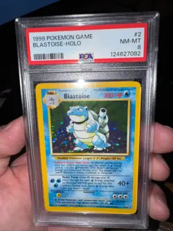 1999 POKEMON BASE SET UNLIMITED #2 BLASTOISE-HOLO PSA 8 - Image 5