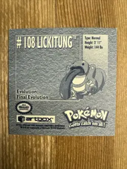 Lickitung # 108 Pokemon 1999 Artbox Sticker NM - Image 2
