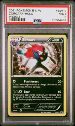 2011 POKEMON B&W PROMO #BW19 ZOROARK-HOLO PSA 9 - Image 1