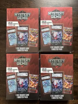 POKEMON MYSTERY GEMS LOT OF FOUR (4) BRAND NEW FACTORY SEALED! GRADED CARD! 2025 - Image 1