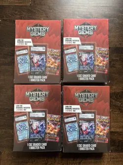 POKEMON MYSTERY GEMS LOT OF FOUR (4) BRAND NEW FACTORY SEALED! GRADED CARD! 2025 - Image 2