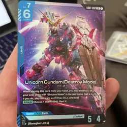 Unicorn Gundam (Destroy Mode) LR GD01-002 Gundam Card Game - Image 2
