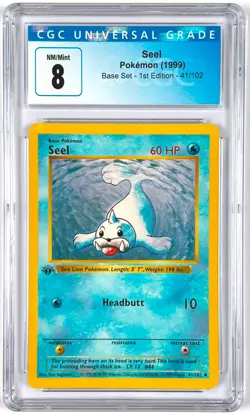 Seel - 41/102 - Base 1st Edition Shadowless CGC 8 Pokemon card (NM/MINT) - Image 1