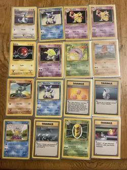 Pokemon TCG Base Set Unlimited Cards Lot of 33 Common and Uncommon Vintage - Image 1