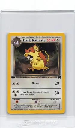 DARK RATICATE 51/82 - 1st Edition Team Rocket - VINTAGE WOTC POKEMON CARD - NM - Image 1