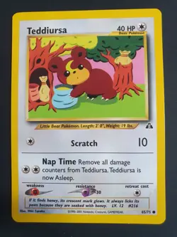 Teddiursa 65/75 - Neo Discovery Set - Pokemon Card - Excellent Condition - Image 1