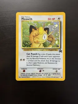 Meowth 10 Holo Black Star Gameboy GB Promo Pokemon Card DMG - Image 1